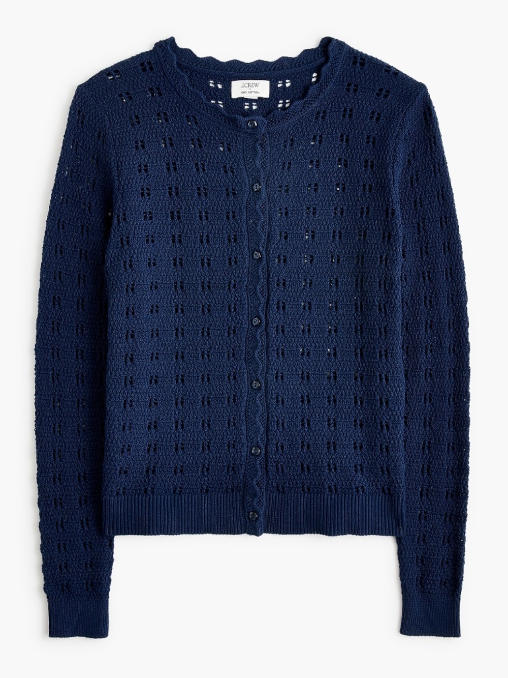 NWT J.Crew Scalloped Pointelle Cardigan Sweater